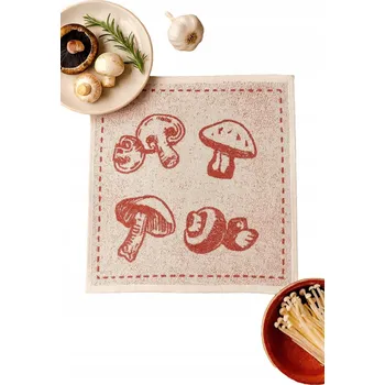Utěrka Kuchyňská utěrka na ruce 50x50 houby lesní plody CIHLOVÁ
