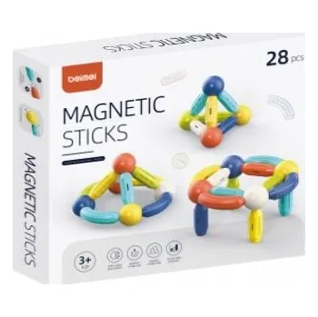 ostatní stavebnice SADA 28 MAGNETICKÝCH STAVEBNIC "MAGNETIC STICKS" 3D ZÁBAVA!