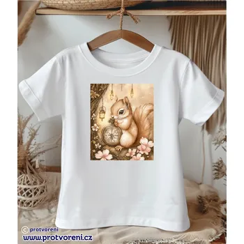 Chlapecké tričko Trička s potiskem Tričko s potiskem, dětské, VEVERKA s hodinami, 1 ks zvolte VELIKOST trička ZDE:: 3/4 let Beagle