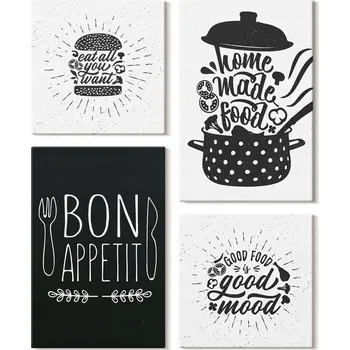Obraz Sada nástěnných dekorací - obrazy, grafika, jídlo, kulinářské motivy