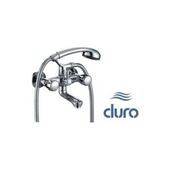 Vodovodní baterie Dvoukohoutková nástěnná vanová a sprchová baterie Duro VERDE STANDARD stříbrná