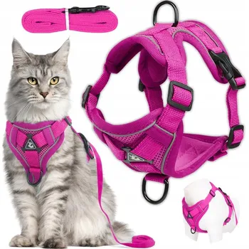 Obraz BEZTLAKOVÉ PROCHÁZKOVÉ POPRUHY NASTAVITELNÉ TYPU GUARD PRO KOČKY + VODÍTKO vel. XL