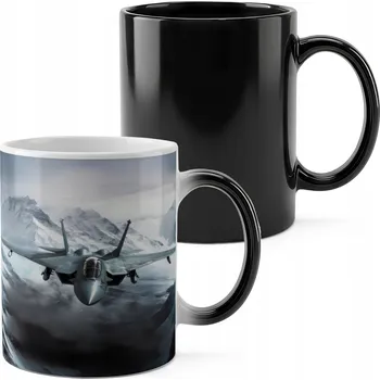 MAGICKÝ HRNEK 330ML S POTISKEM - STÍHAČKA VOJENSKÉ LETADLO