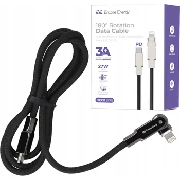 Datový kabel Kabel Encore Energy USB-C na Apple Lightning 1 m černý