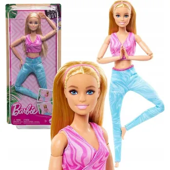 Panenka Barbie HRH27 Made to Move gymnastka blondýna jóga