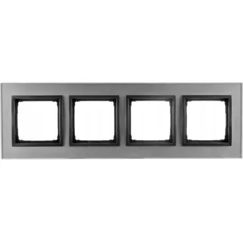 vypínač Čtyřnásobný Rámeček Kontakt-simon stříbrný