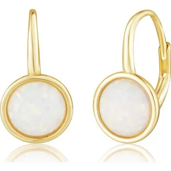 Náušnice Stříbrné zlacené náušnice s opálem