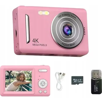 Digitální fotoaparát Digitální fotoaparát 4K 5000W pixelů, retro CCD kamera 64G, 3 m +