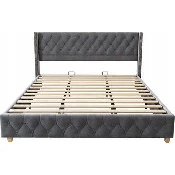 Postel Jednolůžková dřevěná postel Arhatreya 180x200 cm šedá