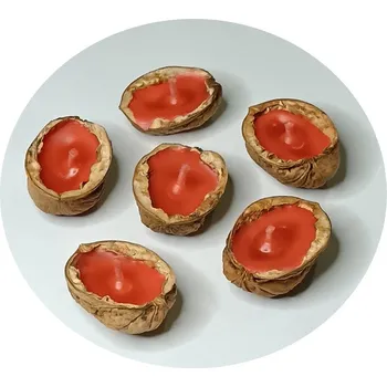 Svíčka Lucido Lodičky 6 kusů z vlašských ořechů PF10