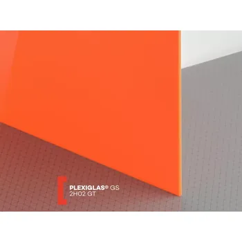 Průsvitná krytina Oranžové plexisklo PLEXIGLAS GS 3mm 2H02 (PROP. 6%) PLEXISKLO: 1010 x 2030