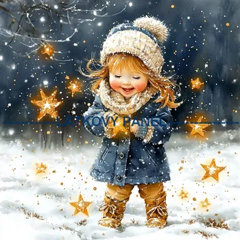 Látkový panel - Holčička s hvězdou - DZ-256 Velikost: 20x20cm, Materiál: Kočárkovina