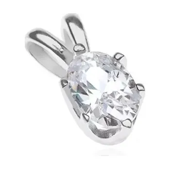 Přívěsek Přívěsek ze stříbra 925 - oválný čirý zirkon v korunce