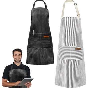 Kuchyňská zástěra ZÁSTĚRA KUCHAŘSKÁ PRO ŽENY I MUŽE, 2 KUCHYŇSKÉ ZÁSTĚRY S KAPSY