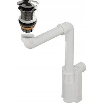 Sifon Zátka umyvadla bez přepadu klik-klak kulatý Garmand stříbrná