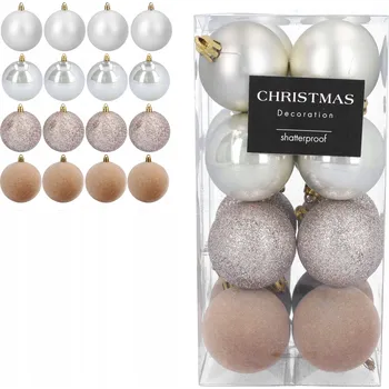 Vánoční dekorace VÁNOČNÍ BAŇKY CHOINKOWE ozdoby na Boże Narodzenie 8 16 kusů nerozbitných