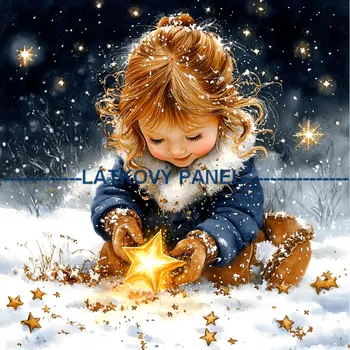 Látkový panel - Holčička s hvězdou - DZ-248 Velikost: 20x20cm, Materiál: Úplet