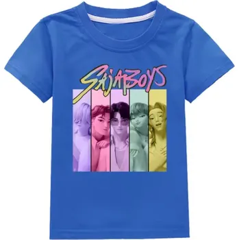 Dívčí tričko KPop Demon Hunters (Lovkyně démonů) KPop Demon Hunters dětské tričko s potiskem - Saja Boys Barva: modrá, Velikost: 130