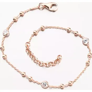 Šperk Náramek růžové zlacení se zirkony B2201483-0398-SLX délka 18 cm