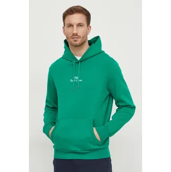 Pánská mikina Mikina Polo Ralph Lauren pánská, zelená barva, s kapucí, s aplikací, 710936586 77X, vel. XXL