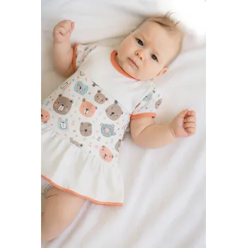 Kojenecké šaty Baby Service Šatičky krátky rukáv Medvídek Vel. 80