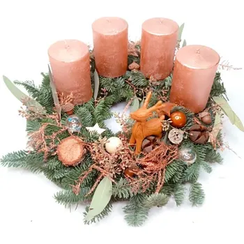 Vánoční dekorace Adventní věnec s jelenem Ø 30cm