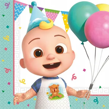 Papírový ubrousek Narozeninové ubrousky CoComelon 20 ks 33x33 cm FSC