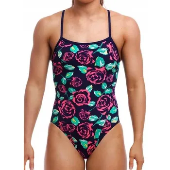 Dámské plavky Plavky FUNKITA Feeling Rosy - Jednodílné, úzká ramínka, velikost 14 (UK36) L