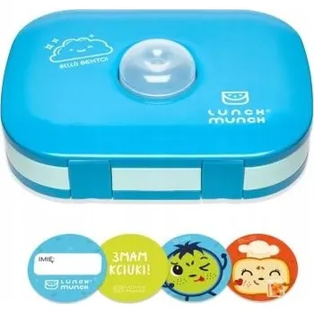 Svačinový box Bento box na oběd, modrý svačinový box Bill