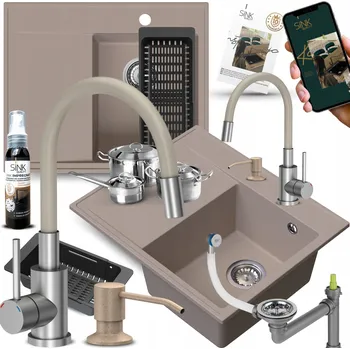 Granitový dřez Jednokomorový granitový dřez Sink Quality STILO béžový