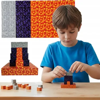 ostatní stavebnice CREATIVE WORLD SADA MAGNETICKÝCH STAVEBNICE MINECRAFT SUROVINY 50 DÍLKŮ 3D BLOKY