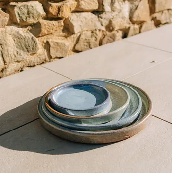 Květináč Keramický květináč béžový, průměr 34 cm