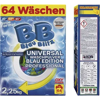 Prací prášek Univerzální prací prášek Blau Blitz s odstraňovačem skvrn 2,25 kg na 64 praní