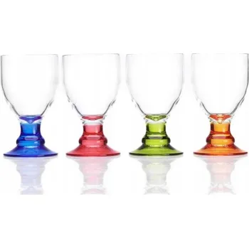 Sklenice Skleničky na červené víno, skleničky na vodu, poháry Flamefield Party Line bezbarvé, červené, modré, oranžové, zelené 400ml 4 ks