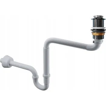 Sifon Zátka umyvadla bez přepadu klik-klak kulatý Garmand stříbrná