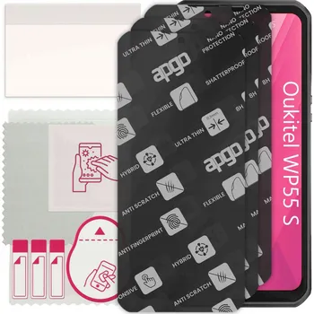 Pouzdro na mobilní telefon 3x MATNÉ Hybridní Sklo pro Oukitel WP55 S, alternativa tvrzeného skla