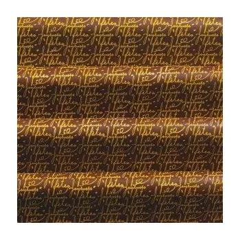 Jedlá dekorace na dort Transfer fólie 40x25cm JOYEUSES FETES zlaté psaní - PCB