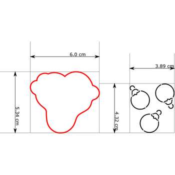 Vykrajovátko Naše Vykrajovátko Vánoční ozdoby - sada vykrajovátko + šablona Velikost: 6 cm Vykrajovátko