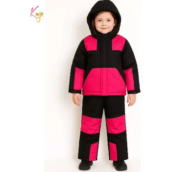 Dívčí kalhoty Dívčí zimní bunda + lyžařské kalhoty Kugo PG25001 růžová