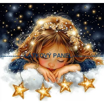 Látkový panel - Holčička s hvězdou - DZ-258 Velikost: 20x20cm, Materiál: Bavlna