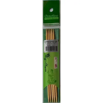 ChiaoGoo Ponožkové Bambusové jehlice Natur 3,5mm 15Cm (ChiaoGoo Bamboo Double Points Natur 3,5mm 15Cm)