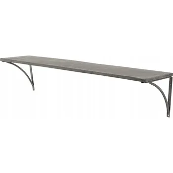 police KOVOVÁ ZÁVĚSNÁ POLICE LOFT RETRO ŠEDÁ DLOUHÁ DO OBÝVÁKU, DOMU, KOUPELNY 120 cm