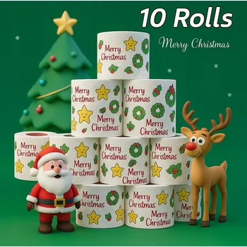 Toaletní papír 10 rolí toaletního papíru Vánoční s motivem Mikuláše