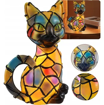 Lampička Dekorativní lampička Kočky Tiffany LED USB stolní glamour