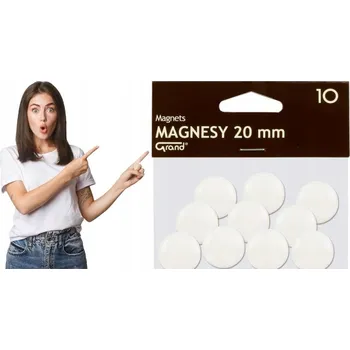 Dekorativní magnet Magnet Grand 20 mm bílý 10 Ks