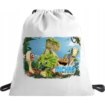 Školní sáček VAK NA BOTY, PYTEL NA OBUV GIGANTOZAUR + JMÉNO DÁREK Y4