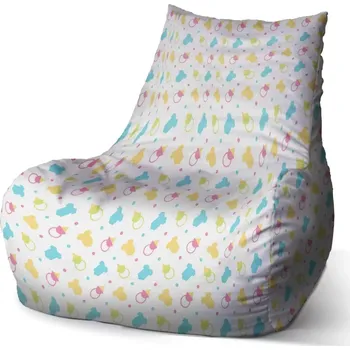 Sedací pytel Sablio Sedací vak Bean Dudlíky a body - 100 x 90 x 45 cm