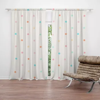 Závěs Sablio Závěs Barevné tečky na béžové: 2ks 140x250cm