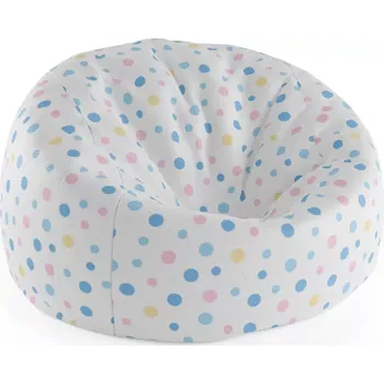 Sedací pytel Sablio Sedací vak Cocoon Barevné puntíky na bílé - 115 x 75 x 45 cm