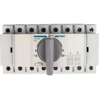 vypínač Hager Přepínač přepínací I-0-II 4P 63A HIM406